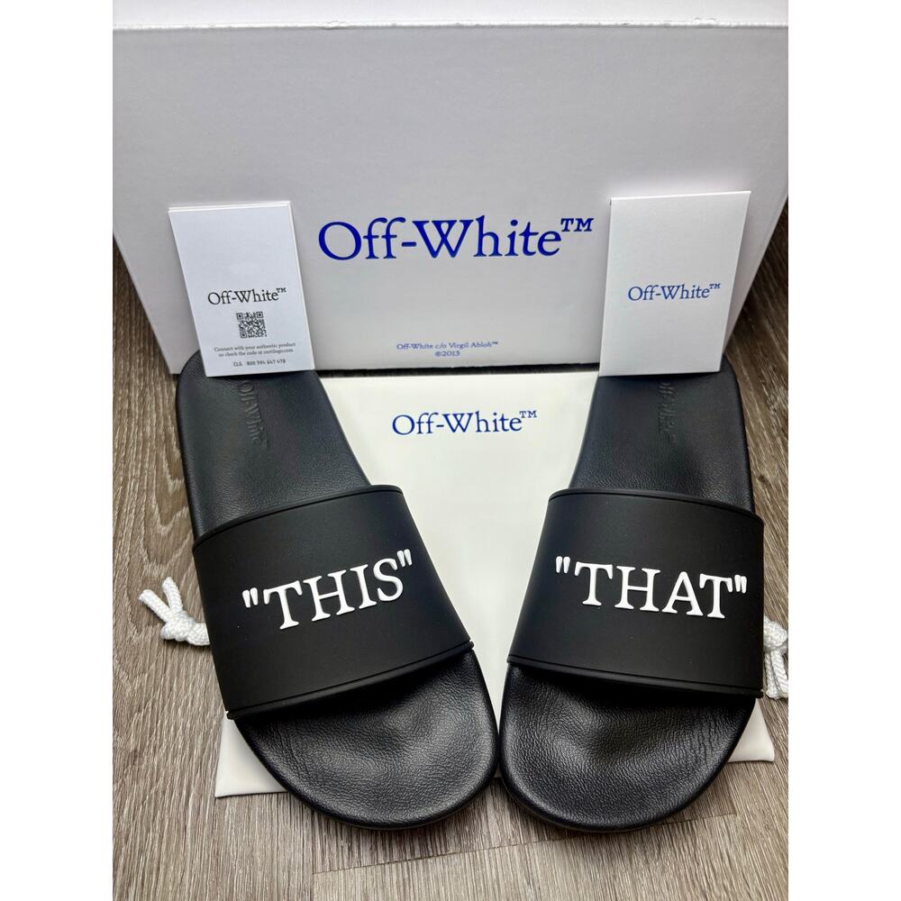 NIB Off-White c/o Virgil Abloh 'This That' Sliders EU 40 (US 9.5/10)